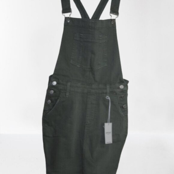 Judy Blue Weekend Ready Army Green Distressed Overall Skirt with Silver … - Picture 1 of 11